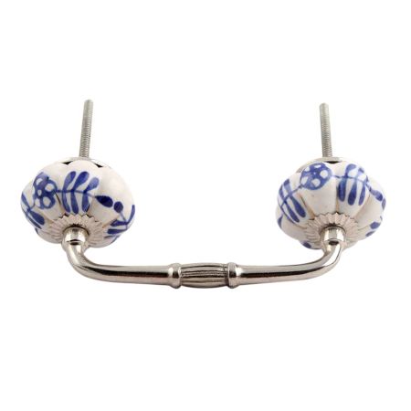 Silhouetted Blue Ceramic Bridge Handle